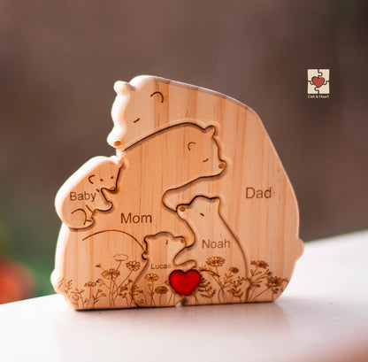 Rompecabezas de madera con nombres personalizados