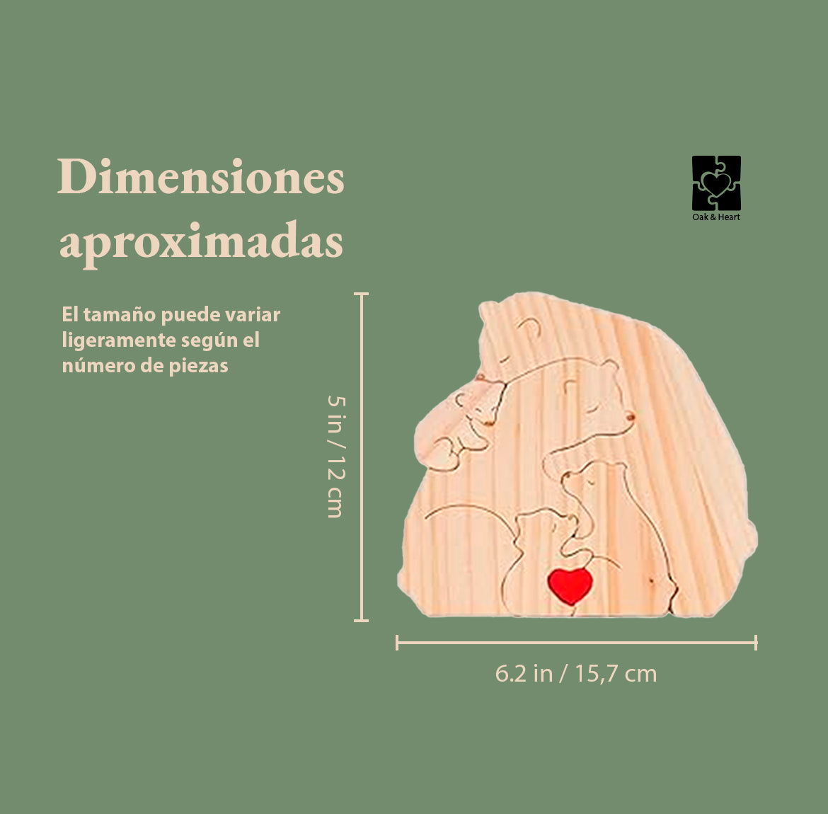 Rompecabezas de madera con nombres personalizados