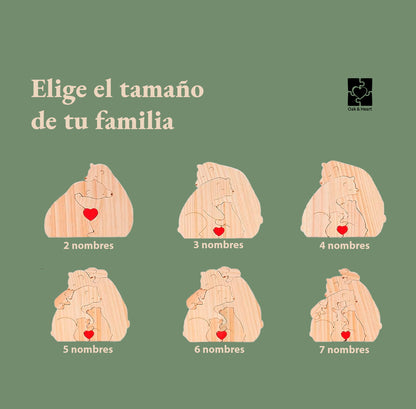 Rompecabezas de madera con nombres personalizados